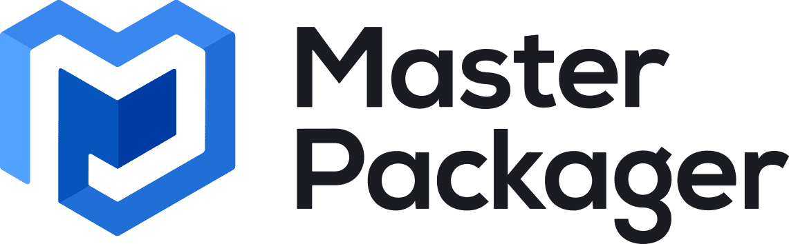 Logo for Master Packager Pro Crack, featuring a sleek design with the words "Master Packager" in bold, professional typography.