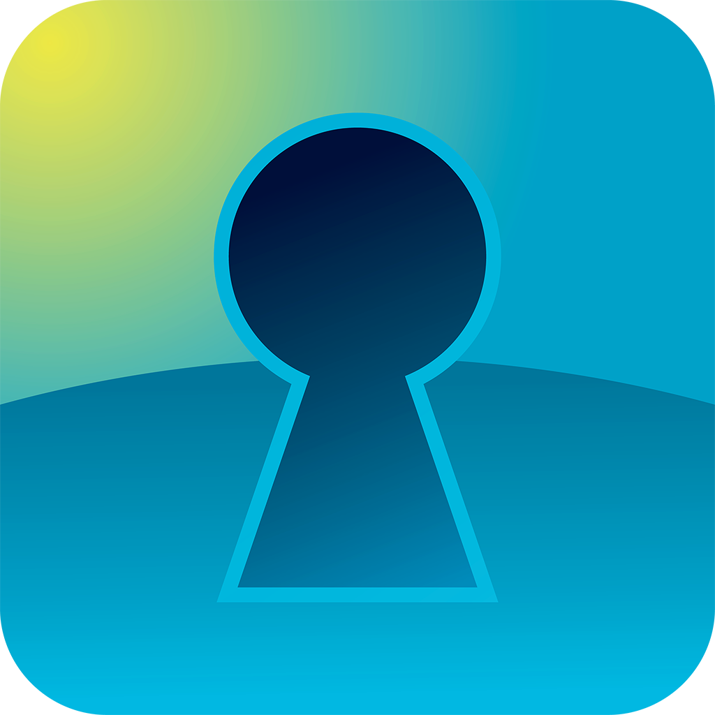 Keyhole icon with sun in background, representing Nuclear Coffee Recover Keys Crack software.