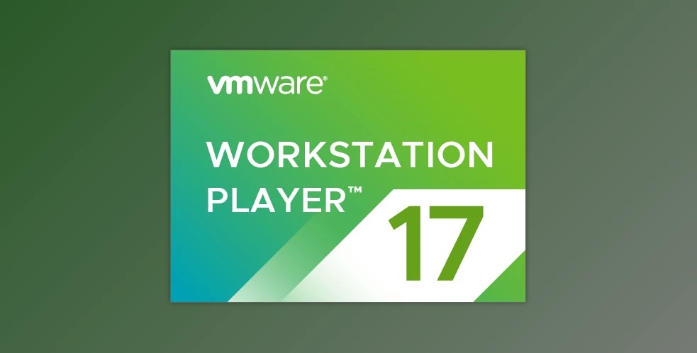 "Image: VMware Workstation Player 17 logo. A blue and white icon with the text 'VMware Workstation Player'."