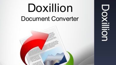 Cover image for the Doxillion Document Converter by NCH Software, featuring the software logo and name with an illustration of a document being converted. The design includes red and green arrows on a gradient background. Text reads "Doxillion Document Converter" and promoted by KhanPC Activator.