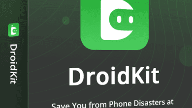 1. Imobie DroidKit logo with a tagline emphasizing its ability to rescue data from phone disasters effectively.