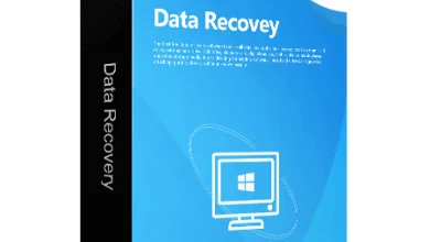 A software box for "Do Your Data Recovery" is displayed. The box is primarily blue with a gradient effect, featuring a Windows icon on a computer monitor graphic. The words "Data Recovery" are prominent on the front, emphasizing its professional-grade features, and the company logo is at the top.