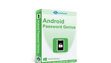 The image shows a green and white software box for "iSunshare Android Password Genius." The packaging prominently features a lock icon and mentions compatibility with Windows. At the bottom, "www.isunshare.com" is displayed. Unlock your phone effortlessly with this must-have app from iSunshare Android Password Genius, an alternative to AppDoze.